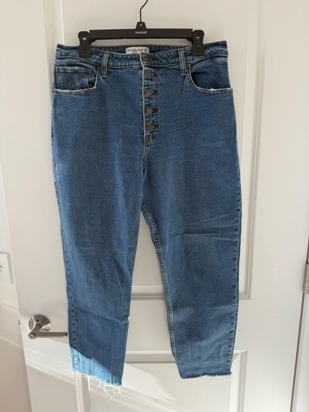 Abercrombie & Fitch High-Rise Mom Jean w/ Button-Fly